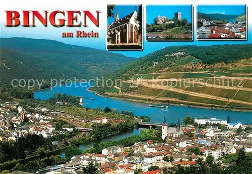 AK / Ansichtskarte Bingen_Rhein Panorama Nahemuendung Kirche Burg Klopp Bingen Rhein