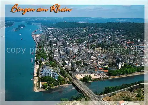 AK / Ansichtskarte Bingen_Rhein Nahemuendung Fliegeraufnahme Bingen Rhein