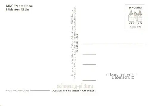 AK / Ansichtskarte Bingen_Rhein Nahemuendung Fliegeraufnahme Bingen Rhein