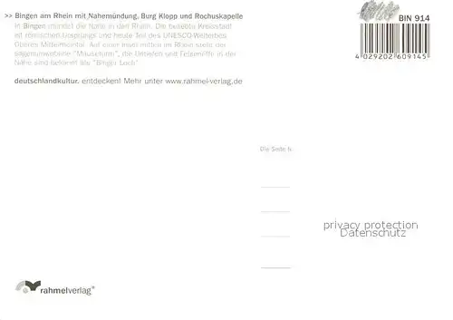 AK / Ansichtskarte Bingen_Rhein Burg Klopp Torbogen Rochuskapelle Panorama Nahemuendung Bingen Rhein