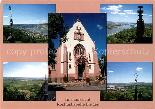 AK / Ansichtskarte Bingen_Rhein Panorama Rheintal Blick vom Turm der Rochuskapelle Bingen Rhein