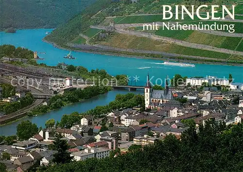 AK / Ansichtskarte Bingen_Rhein Panorama Nahemuendung Bingen Rhein