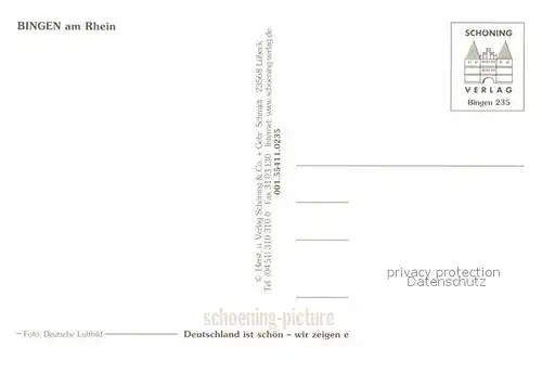 AK / Ansichtskarte Bingen_Rhein Nahemuendung Fliegeraufnahme Bingen Rhein
