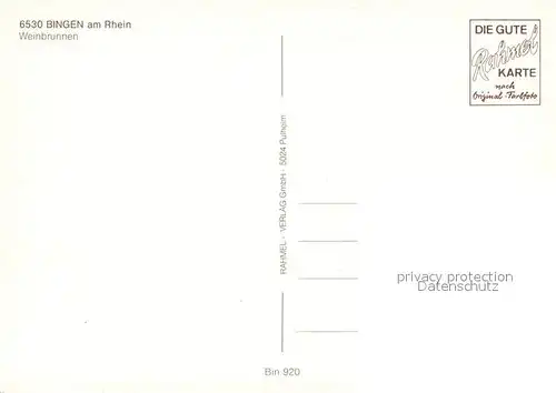 AK / Ansichtskarte Bingen_Rhein Weinbrunnen Bingen Rhein