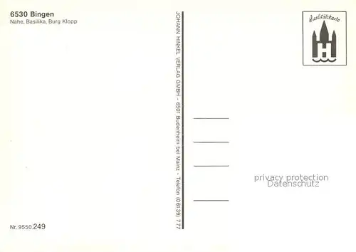 AK / Ansichtskarte Bingen_Rhein Nahe Basilika Burg Klopp Bingen Rhein