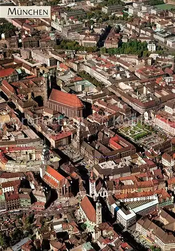 AK / Ansichtskarte Muenchen Stadtzentrum Rathaus Marienplatz Pfarrkirche St Peter Frauenkirche Fliegeraufnahme Huber Karte Nr 6240 Muenchen