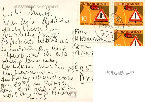 AK / Ansichtskarte Wasserburg_Bodensee Uferpartie am See Blick zur Kirche Wasserburg Bodensee