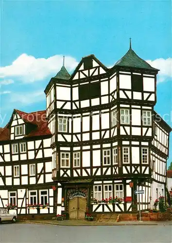AK / Ansichtskarte Schwalmstadt Hotel Rosengarten Fachwerkhaus Schwalmstadt
