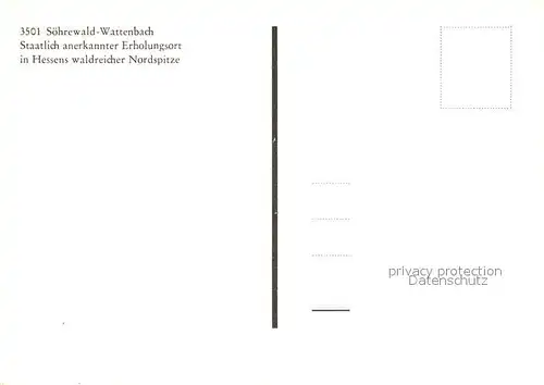 AK / Ansichtskarte Wattenbach_Kassel Landschaftspanorama Waelder Wattenbach Kassel