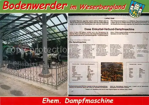 AK / Ansichtskarte Bodenwerder Ehem Dampfmaschine Bodenwerder