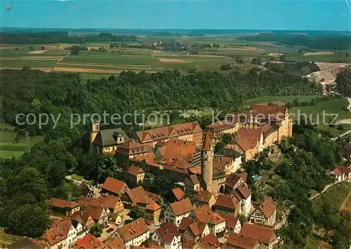 AK / Ansichtskarte Kirchberg_Jagst Alten Pflegeheim im Schloss Fliegeraufnahme Kirchberg_Jagst