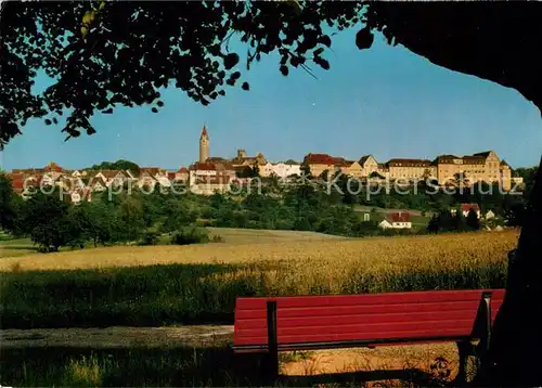 AK / Ansichtskarte Kirchberg_Jagst Ortsansicht Parkbank Kirchberg_Jagst