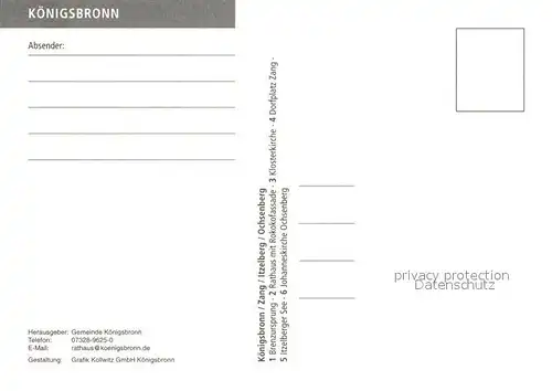 AK / Ansichtskarte Koenigsbronn_Wuerttemberg Brenzursprung Rathaus Klosterkirche Dorfplatz Zang Itzelberger See Johanneskirche Ochsenberg Koenigsbronn Wuerttemberg