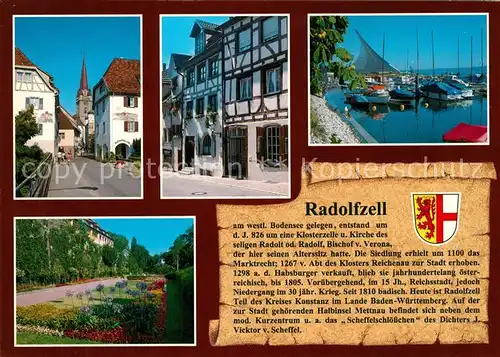 AK / Ansichtskarte Radolfzell_Bodensee Muenster Unsere Liebe Frau Fachwerkhaus Bootshafen Hofgarten Radolfzell Bodensee