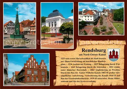 AK / Ansichtskarte Rendsburg Markt Brunnen Park Rathaus Rendsburg
