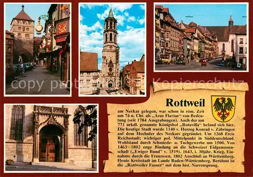 AK / Ansichtskarte Rottweil_Neckar Stadttor Kirche Marktplatz Portal Rottweil Neckar