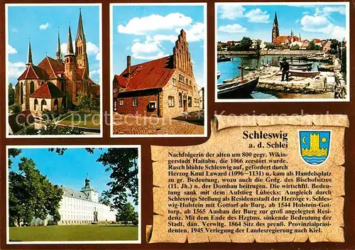 AK / Ansichtskarte Schleswig_Schlei Kirche Altes Rathaus Hafen Schloss Schleswig_Schlei