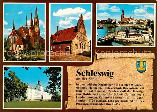 AK / Ansichtskarte Schleswig_Schlei Kirche Altes Rathaus Hafen Schloss Schleswig_Schlei