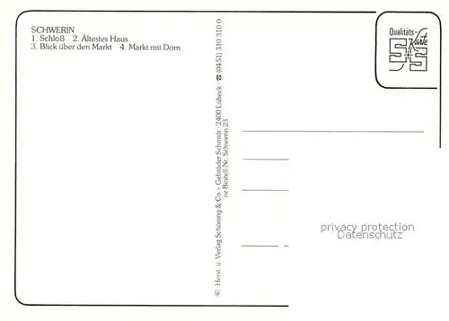 AK / Ansichtskarte Schwerin_Mecklenburg Schloss aeltestes Haus Marktblick Dom Schwerin_Mecklenburg