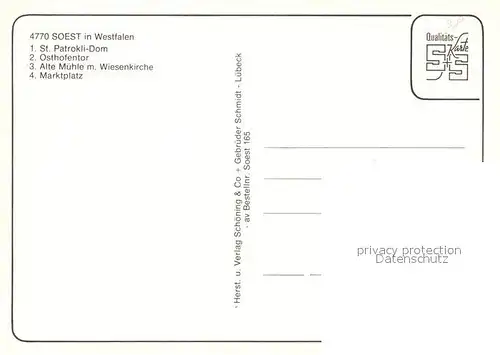 AK / Ansichtskarte Soest_Arnsberg St Patrokli Dom Ostenhoftor Alte Muehle mit Wiesenkirche Marktplatz Soest_Arnsberg