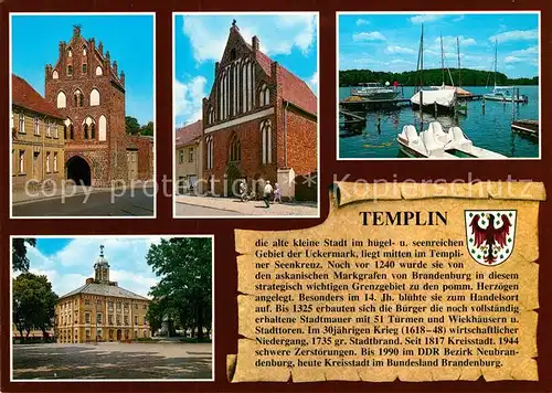 AK / Ansichtskarte Templin Muehlentor St Georgen Kirche Templiner See Rathaus Templin