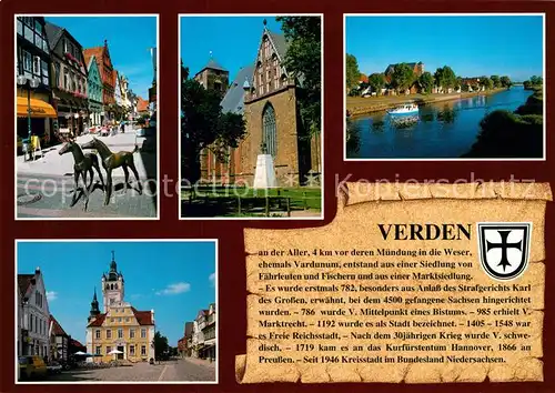 AK / Ansichtskarte Verden_Aller Grosse Strasse Ev Dom St Maria und Caecilia Allerpartie Rathaus Verden_Aller