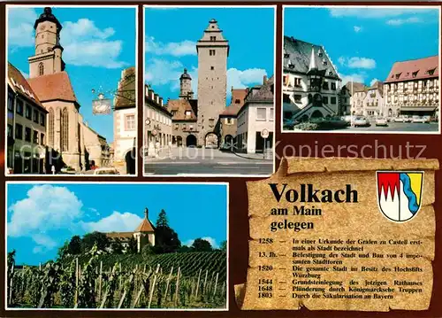 AK / Ansichtskarte Volkach Kirche Stadttor Marktplatz Weinberg Volkach