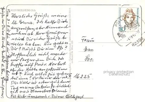 AK / Ansichtskarte Weilheim_Oberbayern Kirche Marktplatz Brunnen Tor Weilheim Oberbayern