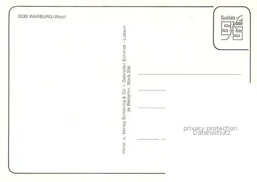 AK / Ansichtskarte Warburg_Westfalen Fachwerkhaus Schloss Kirche Stadtplatz Warburg_Westfalen