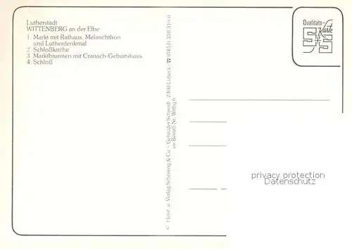 AK / Ansichtskarte Wittenberg_Lutherstadt Markt Rathaus Lutherdenkmal Schlosskirche Marktbrunnen Schloss Wittenberg_Lutherstadt