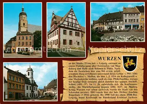 AK / Ansichtskarte Wurzen_Sachsen Wenceslaikirche Museum Marktplatz Rathaus Wurzen Sachsen