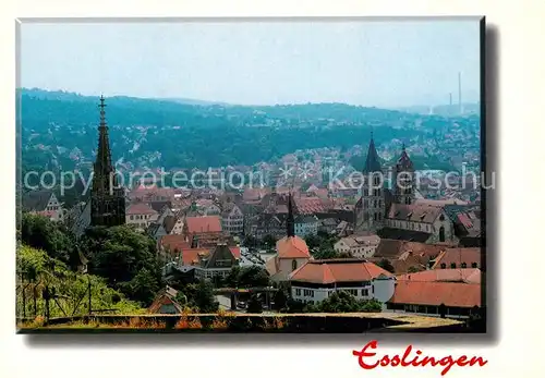 AK / Ansichtskarte Esslingen_Neckar Panorama mit Kirchen Esslingen Neckar