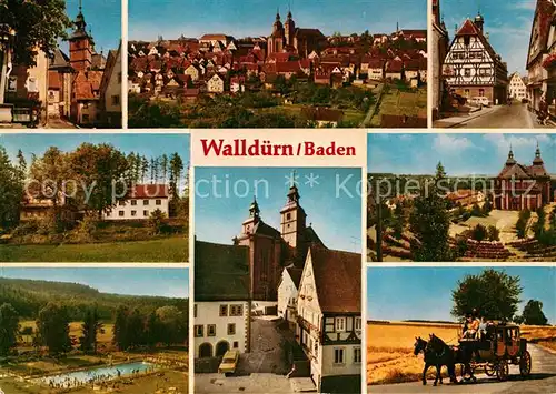 AK / Ansichtskarte Wallduern Schwimmbad Postkutsche Kirche Altstadt Fachwerk Wallduern