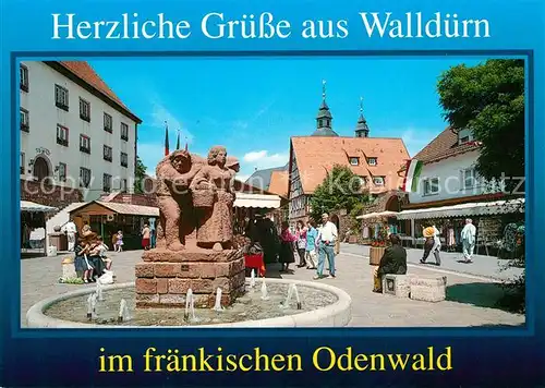 AK / Ansichtskarte Wallduern Brunnen Schlossplatz Wallduern