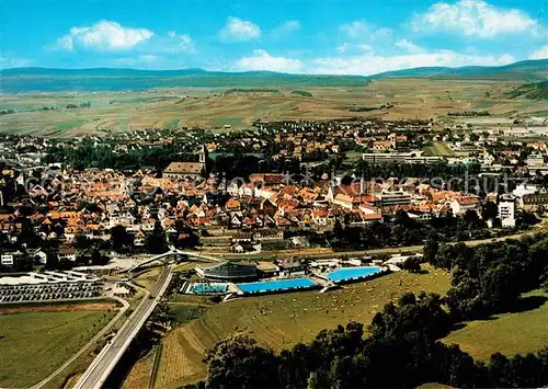 AK / Ansichtskarte Neustadt_Bad Fliegeraufnahme Schwimmbad Kirche Neustadt_Bad