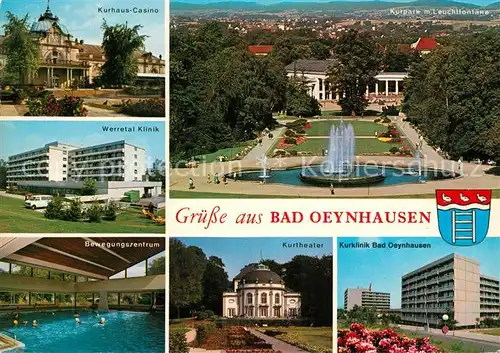 AK / Ansichtskarte Bad_Oeynhausen Kurhaus Kasino Kurpark Leuchtfontaene Bewegungszentrum Theater Bad_Oeynhausen