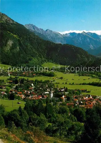 AK / Ansichtskarte Bad_Oberdorf Panorama Kirche Rauhhorn Kugelhorn aelpelespitze Kastenkopf Bad_Oberdorf