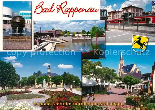 AK / Ansichtskarte Bad_Rappenau Stadtkirche Bahnhof Stadtbrunnen Kurpark Bad_Rappenau