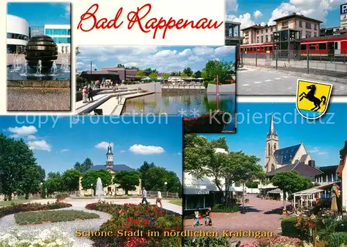 AK / Ansichtskarte Bad_Rappenau Stadtkirche Bahnhof Stadtbrunnen Kurpark Salinenamtsgebaeude Bad_Rappenau