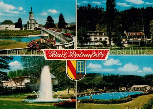 AK / Ansichtskarte Bad_Rotenfels Wasserfontaene Kirche Schwimmbad Bad_Rotenfels