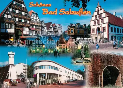 AK / Ansichtskarte Bad_Salzuflen Marktplatz Kurklinik Fachwerkhaeuser Bad_Salzuflen