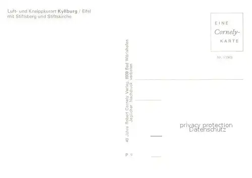 AK / Ansichtskarte Kyllburg_Rheinland Pfalz Panorama Stiftsberg Stiftskirche Kyllburg_Rheinland Pfalz