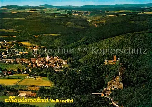 AK / Ansichtskarte Manderscheid_Eifel Fliegeraufnahme Burg Manderscheid Eifel