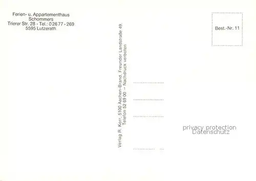 AK / Ansichtskarte Lutzerath Ferien Appartementshaus Lutzerath