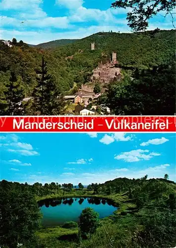 AK / Ansichtskarte Manderscheid_Eifel Ober Unterburg Maar Manderscheid Eifel