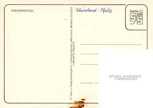 AK / Ansichtskarte Mayen Marktplatz Dom Kirche Brunnen Genovevaburg Mayen