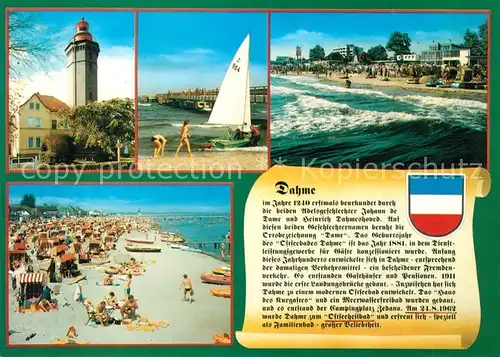 AK / Ansichtskarte Dahme_Ostseebad Leuchtturm Strandpartien Brandung Dahme_Ostseebad