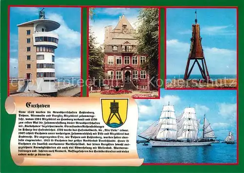 AK / Ansichtskarte Cuxhaven_Nordseebad Rundturm Rathaus Alte Liebe Dreimaster Segelschiff Cuxhaven_Nordseebad