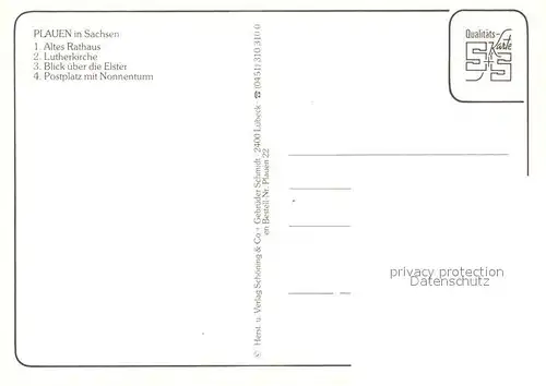 AK / Ansichtskarte Plauen_Vogtland Altes Rathaus Lutherkirche Elsterpartie Postplatz mit Nonnenturm Plauen_Vogtland