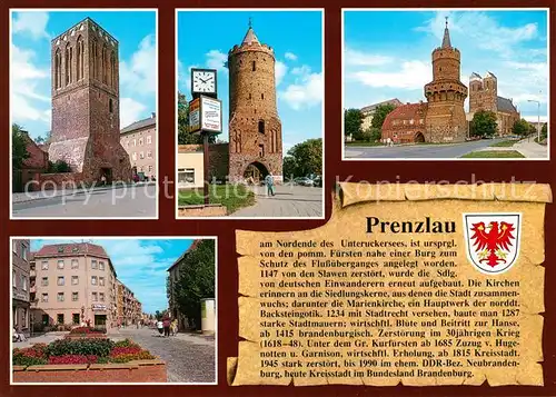 AK / Ansichtskarte Prenzlau Kirchen Stadtturm Strassenpartie Prenzlau